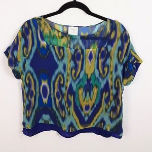 HD IN PARIS Anthro Silk Blouse Psychedelic XS